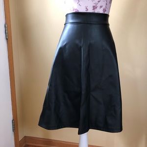 Faux Leather Skater Skirt